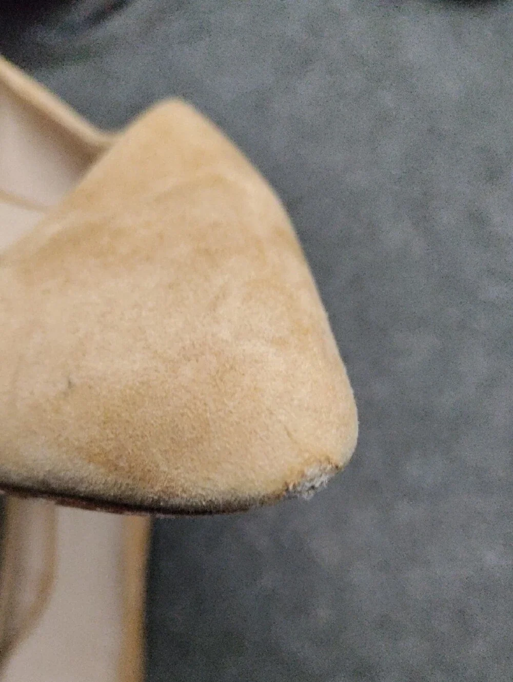Tory Burch Camel/Tan Pointed Suede Ballet Flats with Logo Accent
